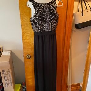 Black beaded Giani Bini Maxi Dress/Gown
